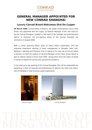 general manager appointed for new conrad shanghai - Hilton