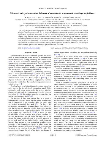 Mismatch and synchronization: Influence of asymmetries in ... - CSIC