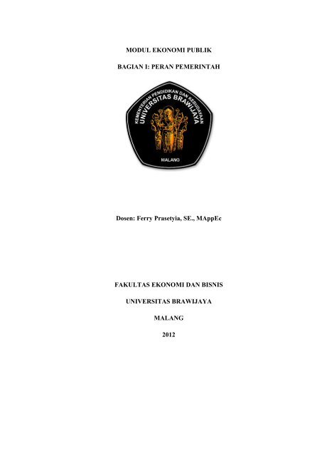 Bagian I Peran Pemerintah Economics Development And Public