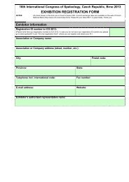 EXHIBITION REGISTRATION FORM - ICS 2013 / Brno