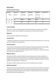 RECESS PERIOD QUS 3301 Industrial Training Hours Per Hours ...