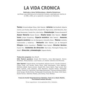 la vida cronica - Odin Teatret