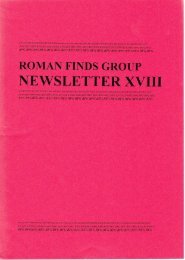 Newsletter 18 - July 1999 - Roman Finds Group