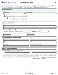 Certification of Trust Form - LPL Financial