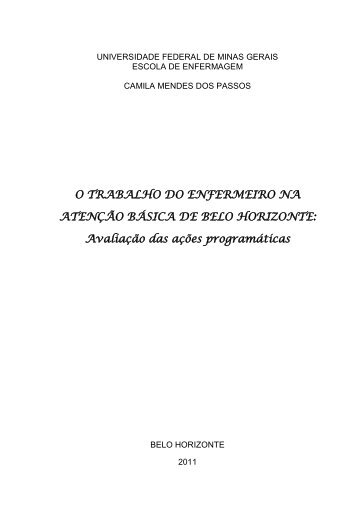 O TRABALHO DO ENFERMEIRO NA ATENÇÃO BÁSICA DE BELO ...