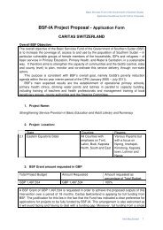 CARITAS BSF-IA Proposal - Basic Services Fund SOUTH SUDAN