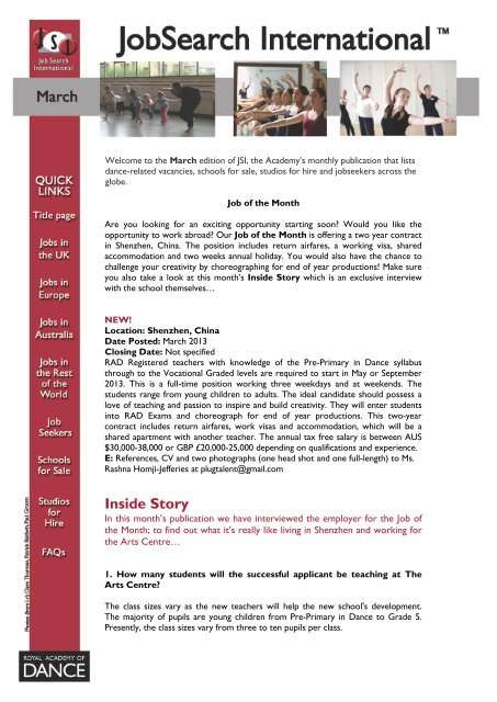 Welcome to the September edition of JSI; the Academy's monthly ...