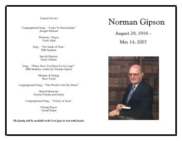 Norman Gipson - Sunset International Bible Institute