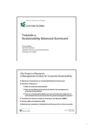 Towards a Sustainability Balanced Scorecard - GreenProf