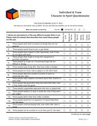 Individual & Team Character in Sport Questionnaire