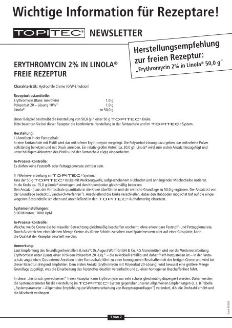 Erythromycin 2% in Linola - WEPA Apothekenbedarf GmbH &amp; Co KG