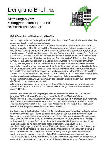 grüner brief - Stadtgymnasium Dortmund