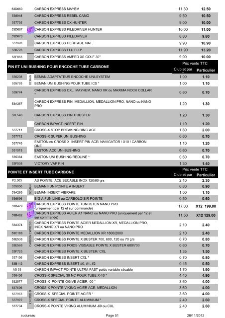 arcs classiques - Armurerie Audureau