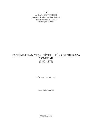 Torun, Sadık Fatih, Tanzimat'tan Meşrutiyet'e Türkiye'de ... - PSI424