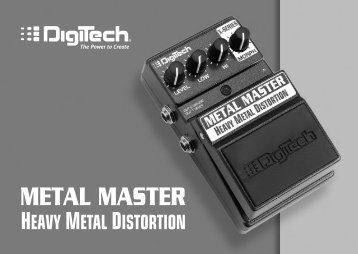 Metal Master Owner's Manual - Digitech