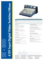 Datavideo SE-800 Specifications - Arizona MPS