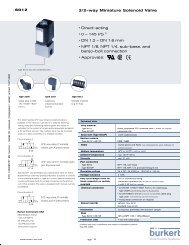 Burkert 6012 Solenoid Valve Spec Sheet - Don Johns