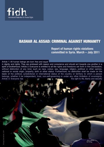 bAsHAr Al AssAD: CrImInAl AgAInst HumAnIty - FIDH