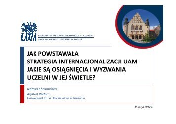jak powstawaÅa strategia internacjonalizacji uam? - Erasmus