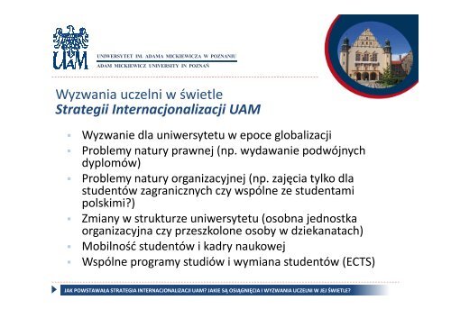 jak powstawaÅa strategia internacjonalizacji uam? - Erasmus