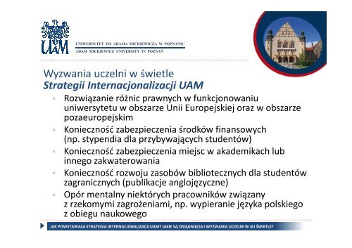 jak powstawaÅa strategia internacjonalizacji uam? - Erasmus