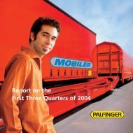 Report on the First Three Quarters of 2004 - PALFINGER