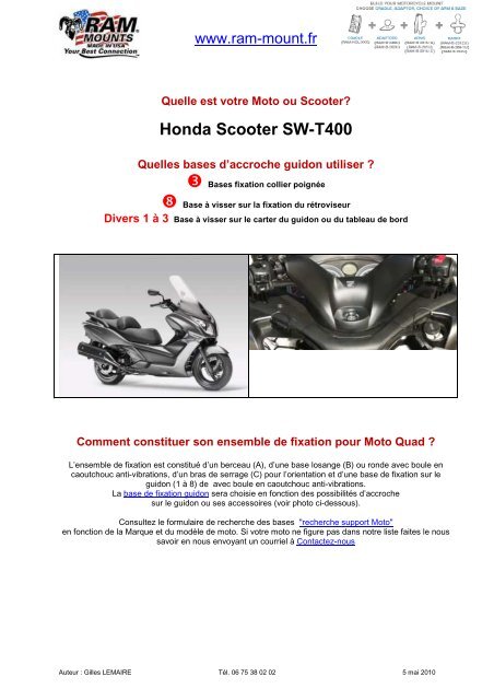 Honda SW-T400 fixation GPS - RAM Mount
