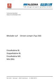 Blitzlader auf Citroen Jumper (Typ 250) Einzelkabine BL ... - ALGEMA