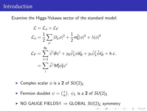 A lattice Higgs-Yukawa Model with Overlap Fermions - Lattice Seminar