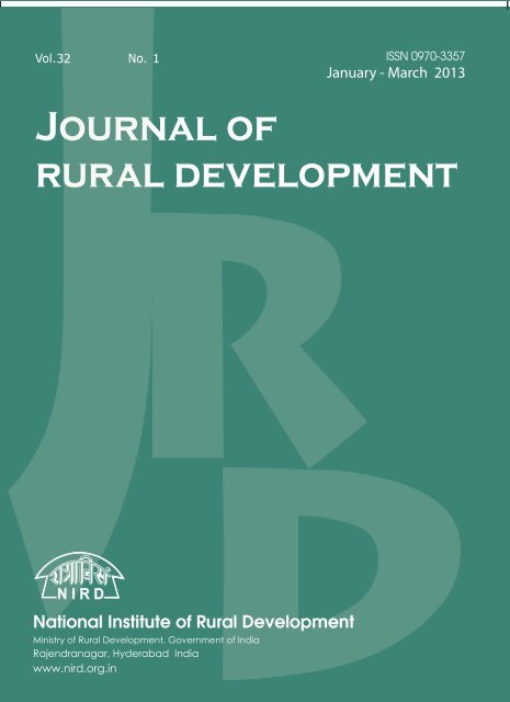 January - March 2013 - National Institute of Rural Development