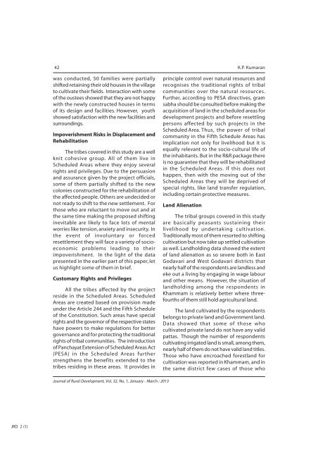 January - March 2013 - National Institute of Rural Development