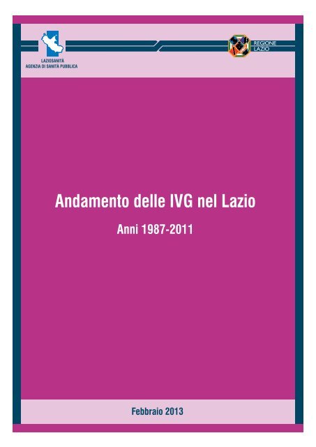 Andamento delle IVG nel Lazio - Agenzia di SanitÃ  Pubblica della ...