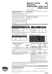 Metallic Coated MC Structural S ZINCALUME ... - BlueScope Steel