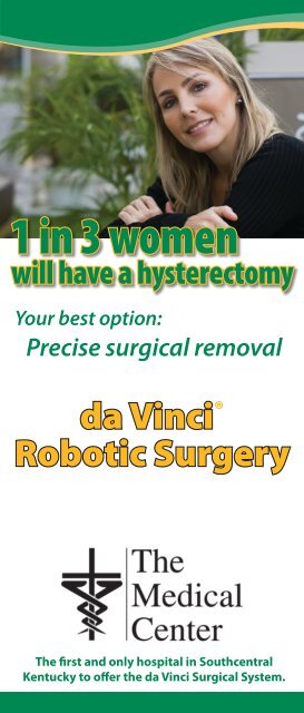 da Vinci Hysterectomy brochure - The Medical Center