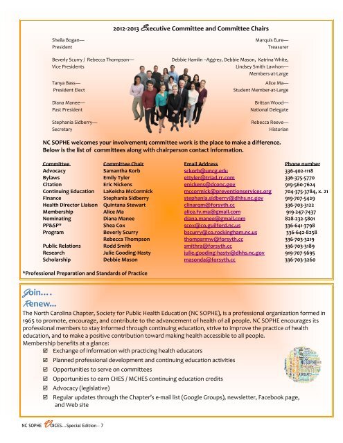 Summer Newsletter 2013 - sophe - Society for Public Health Education