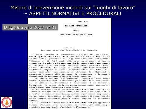 Misure di prevenzione incendi sui luoghi di lavoro - Ordine degli ...