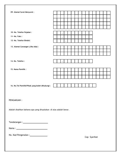 Borang Pendaftaran Kontraktor/Pembekal - Institut Pendidikan Guru ...