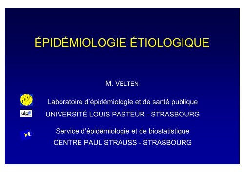 Epidemiologie etiologique - UniversitÃ© de Strasbourg