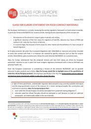 glass for europe statement on food contact materials