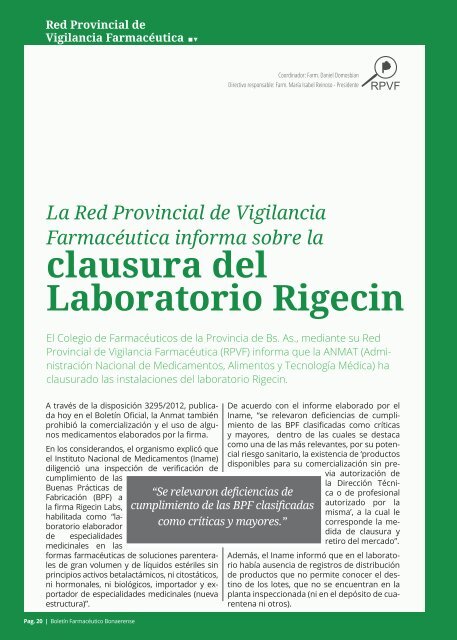 Boletin 415 baja resolucion - Colegio de FarmacÃ©uticos de la ...