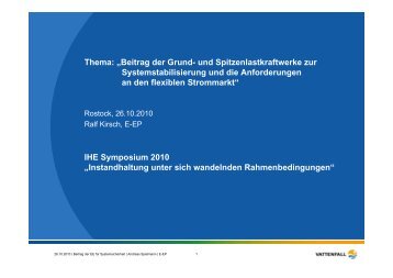 Thema: „Beitrag der Grund- und Spitzenlastkraftwerke zur ...