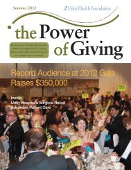 Summer 2012 Power the Giving - Unity Health System