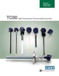 TC80 High Temperature Thermocouple Assembly - WIKA