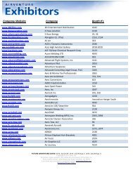 Company Website Company Booth #'s - EAA AirVenture