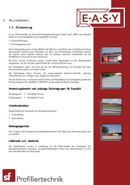 Easyklick - Montagehandbuch - index