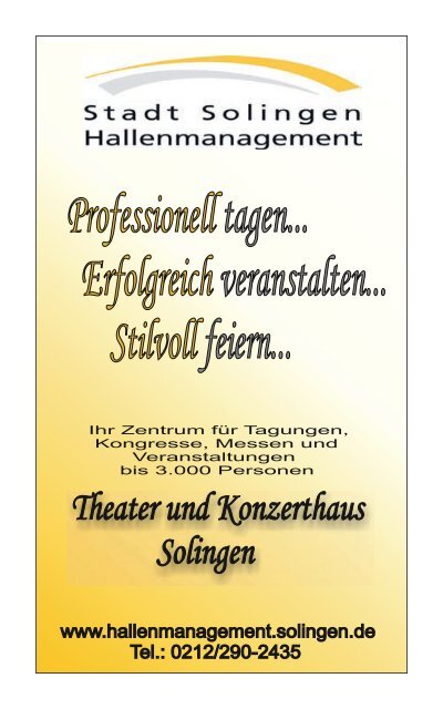 kultur leben. - Theater Solingen