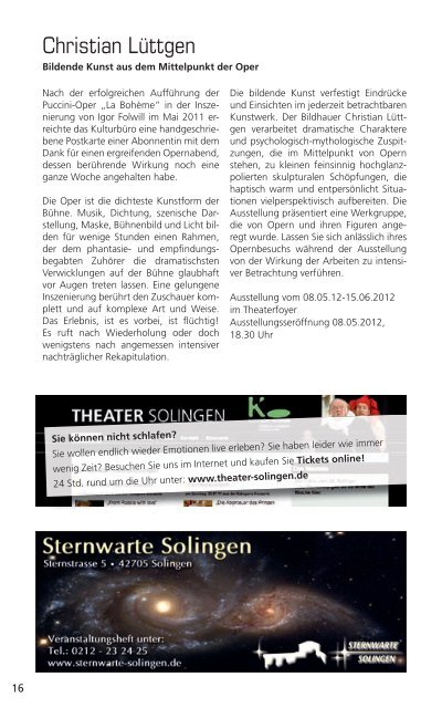 kultur leben. - Theater Solingen