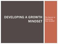 DEVELOPING A GROWTH MINDSET