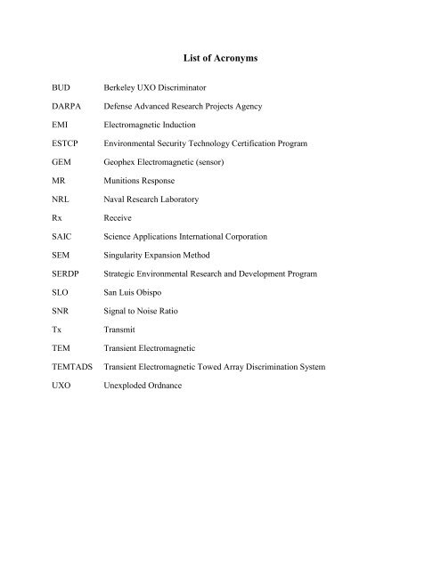 Final Report - Strategic Environmental Research and Development ...