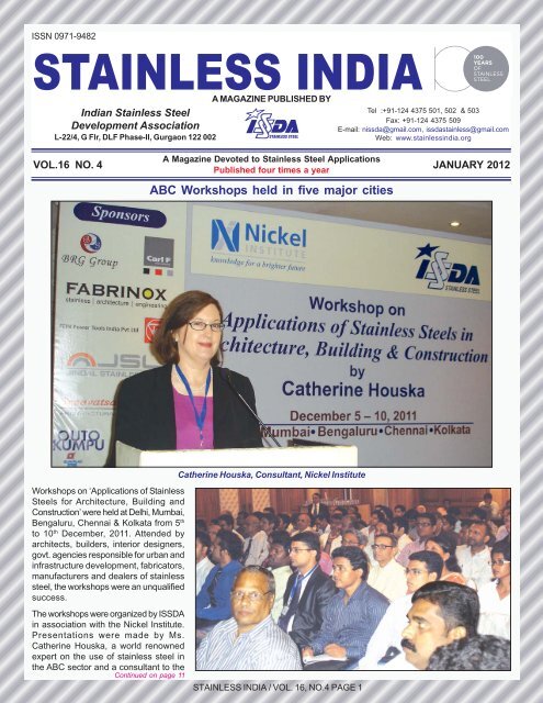 STAINLESS INDIA - Indian Stainless Steel Development Association